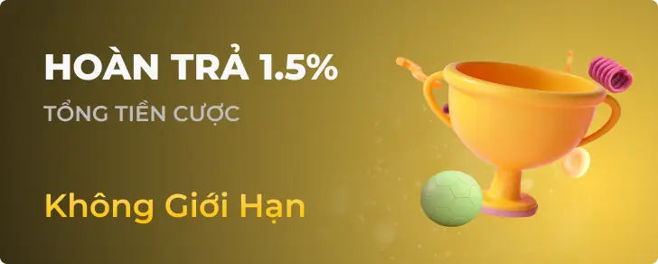 Ưu đãi HOÀN TRẢ 1.5% hấp dẫn tại xo88